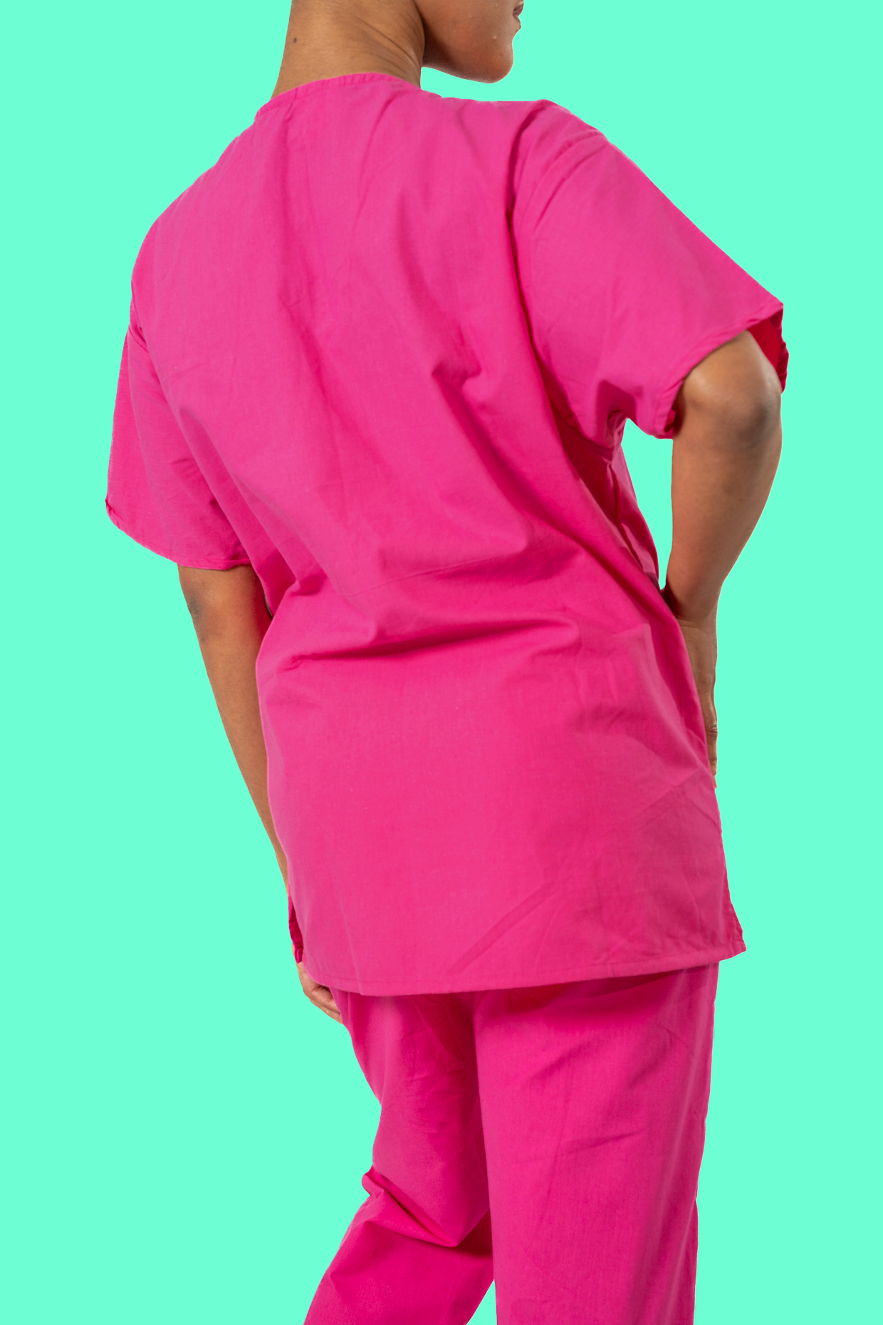 Dark Pink Scrub Set