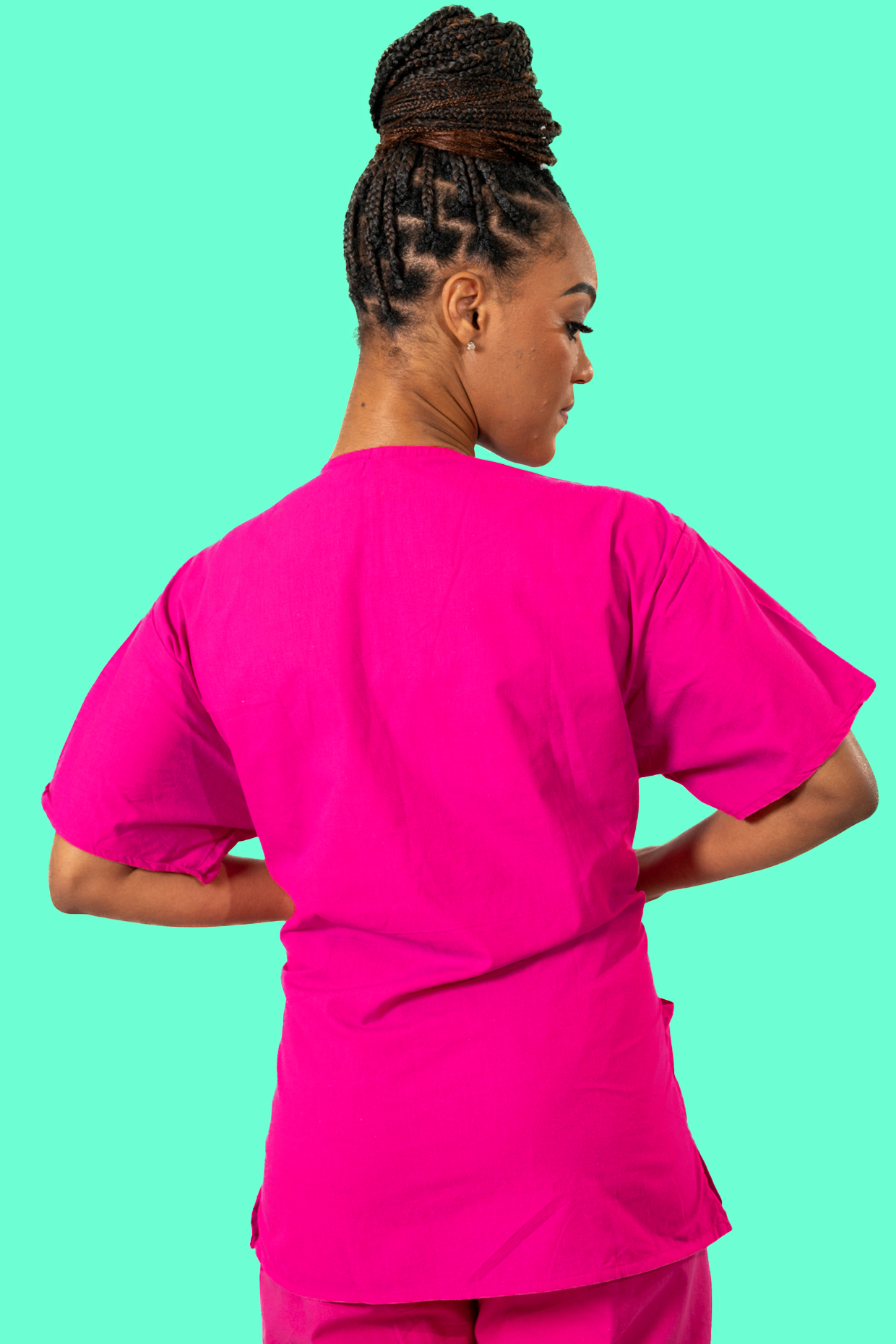 Dark Pink Scrub Set