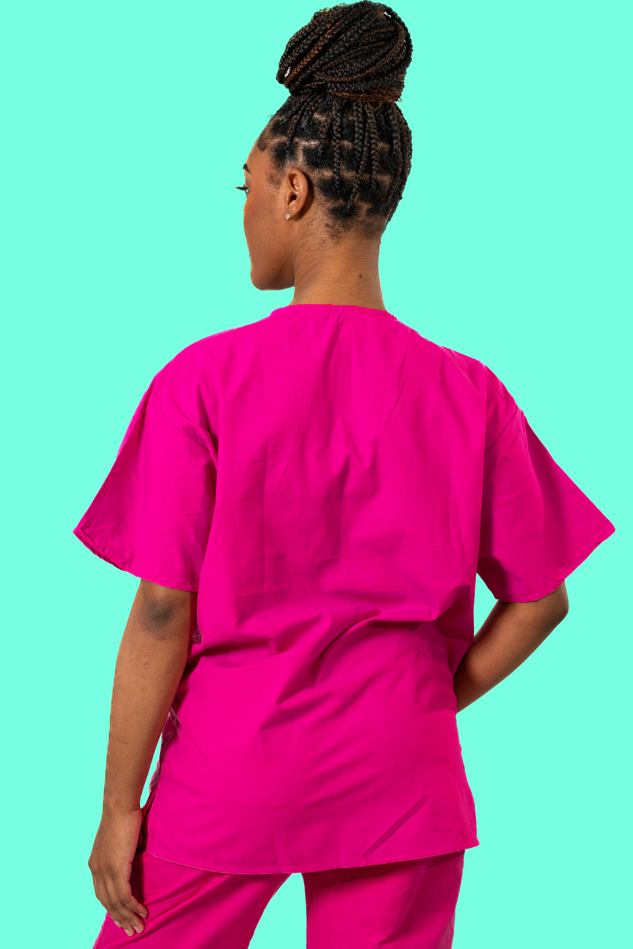 Dark Pink Scrub Set