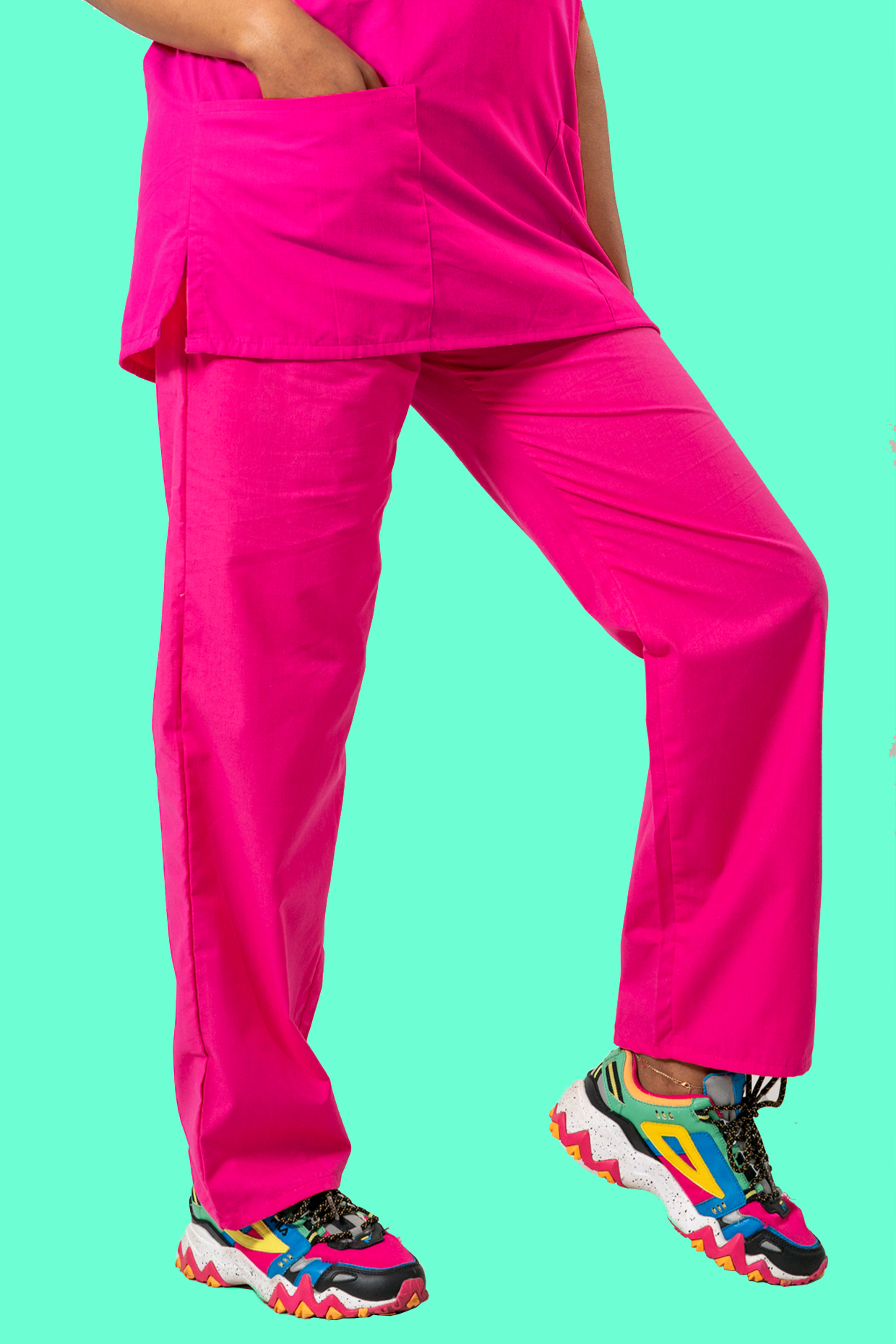 Dark Pink Scrub Set