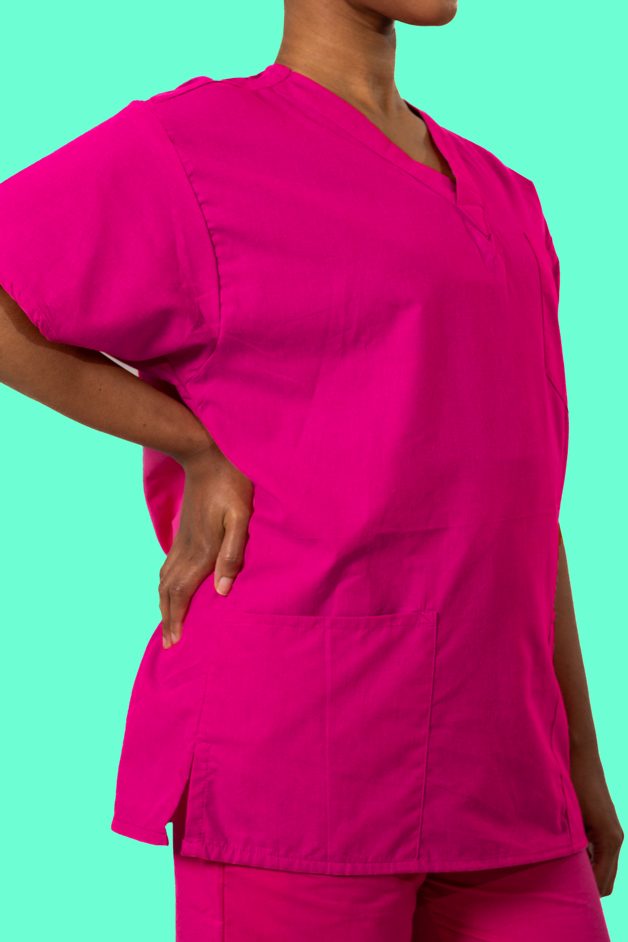 Dark Pink Scrub Set