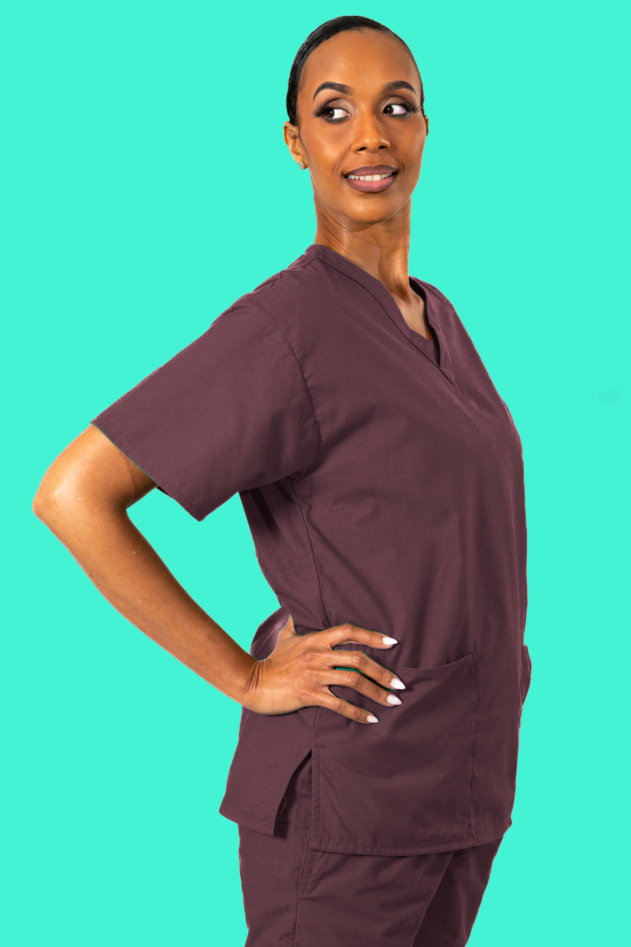 Eggplant Scrub Top