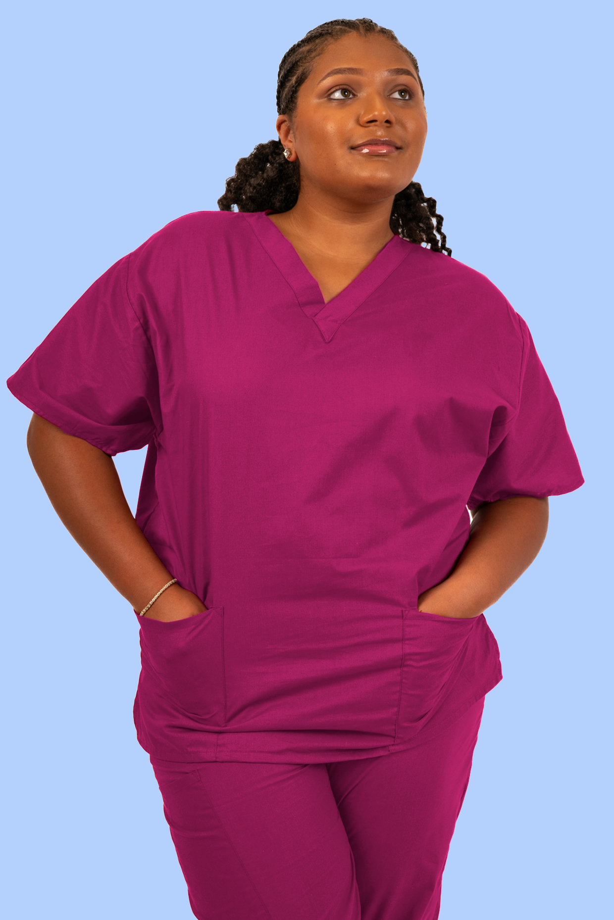 Raspberry Scrub Top