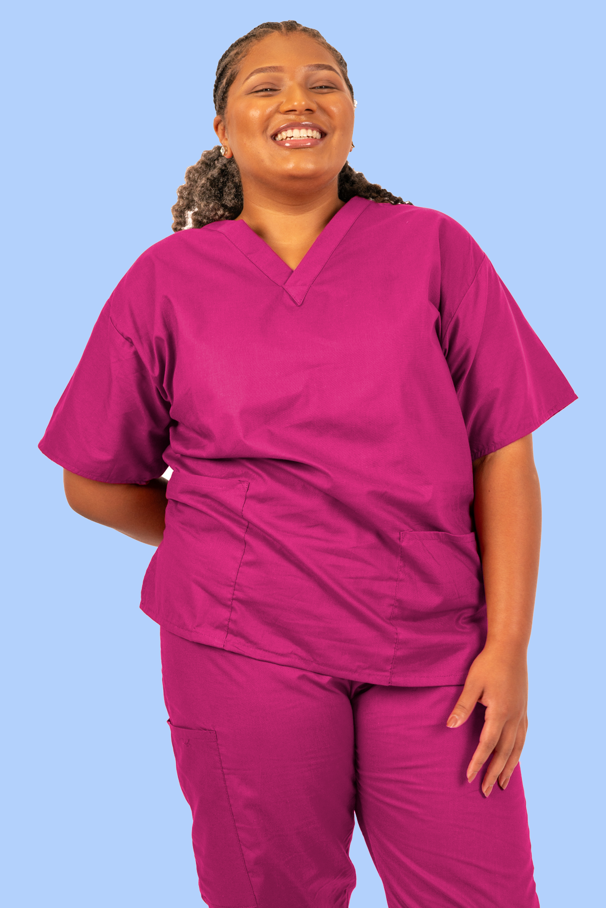 Raspberry Scrub Top
