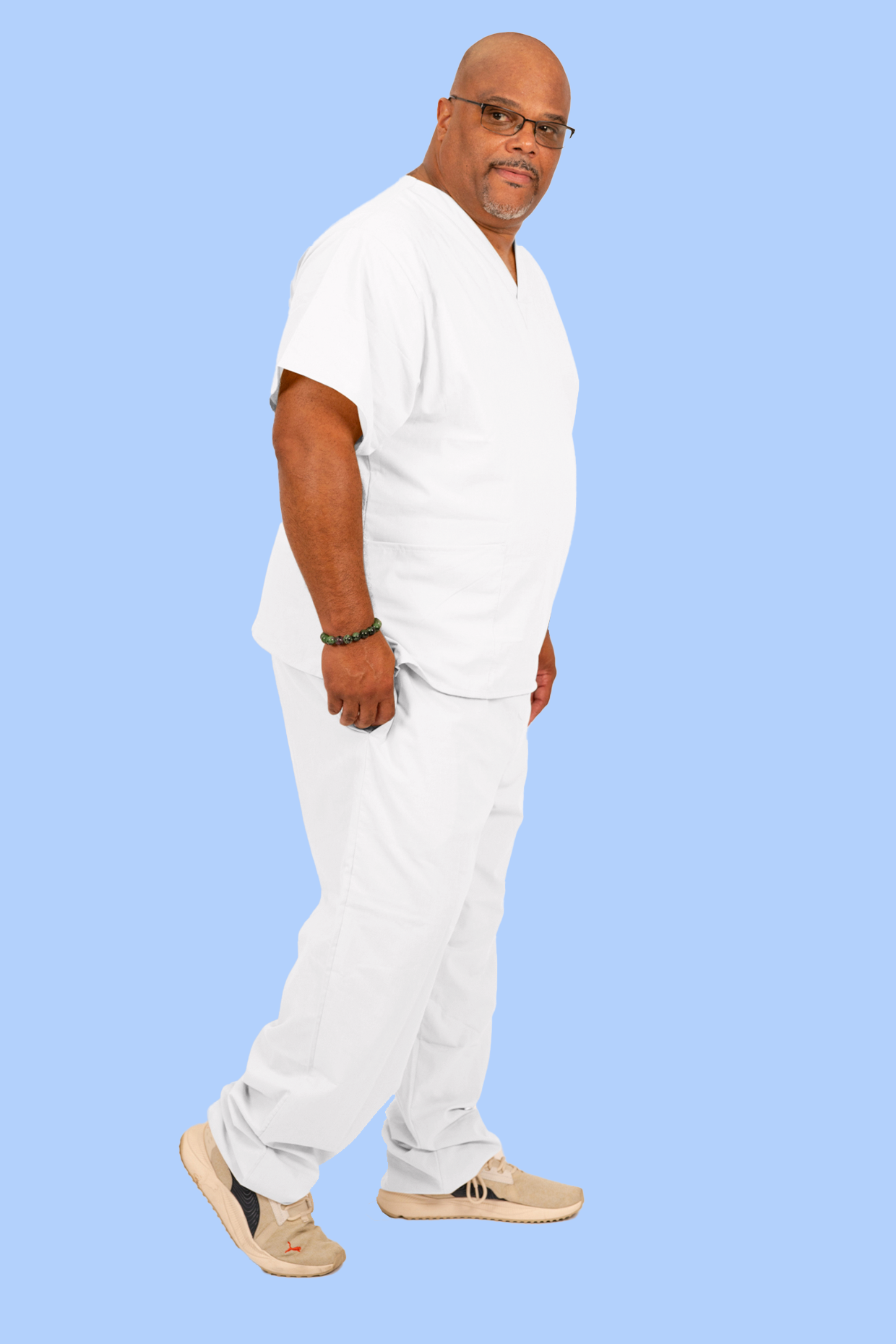 Men's White Scrub Set