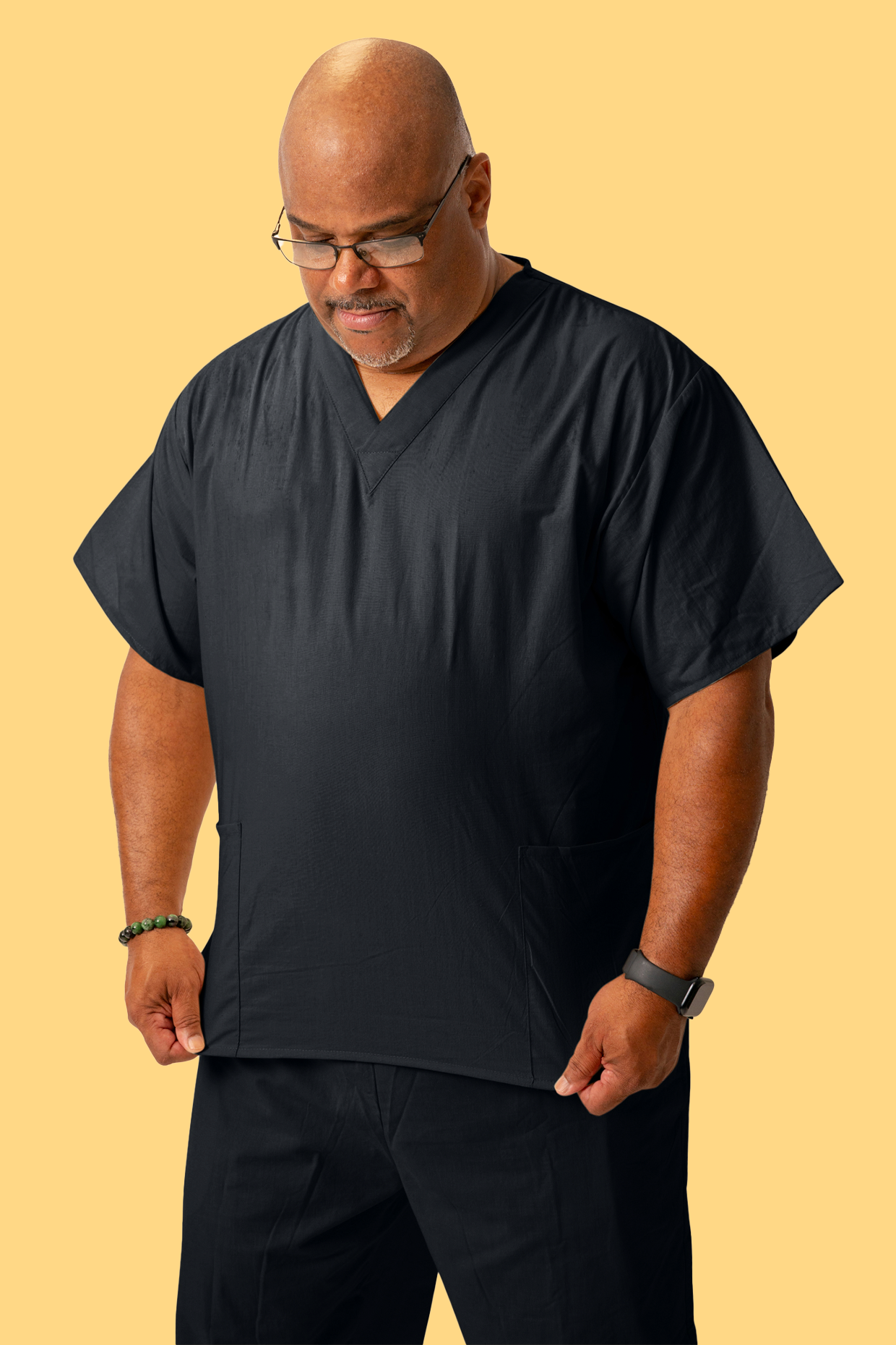 Men's Black Scrub Top