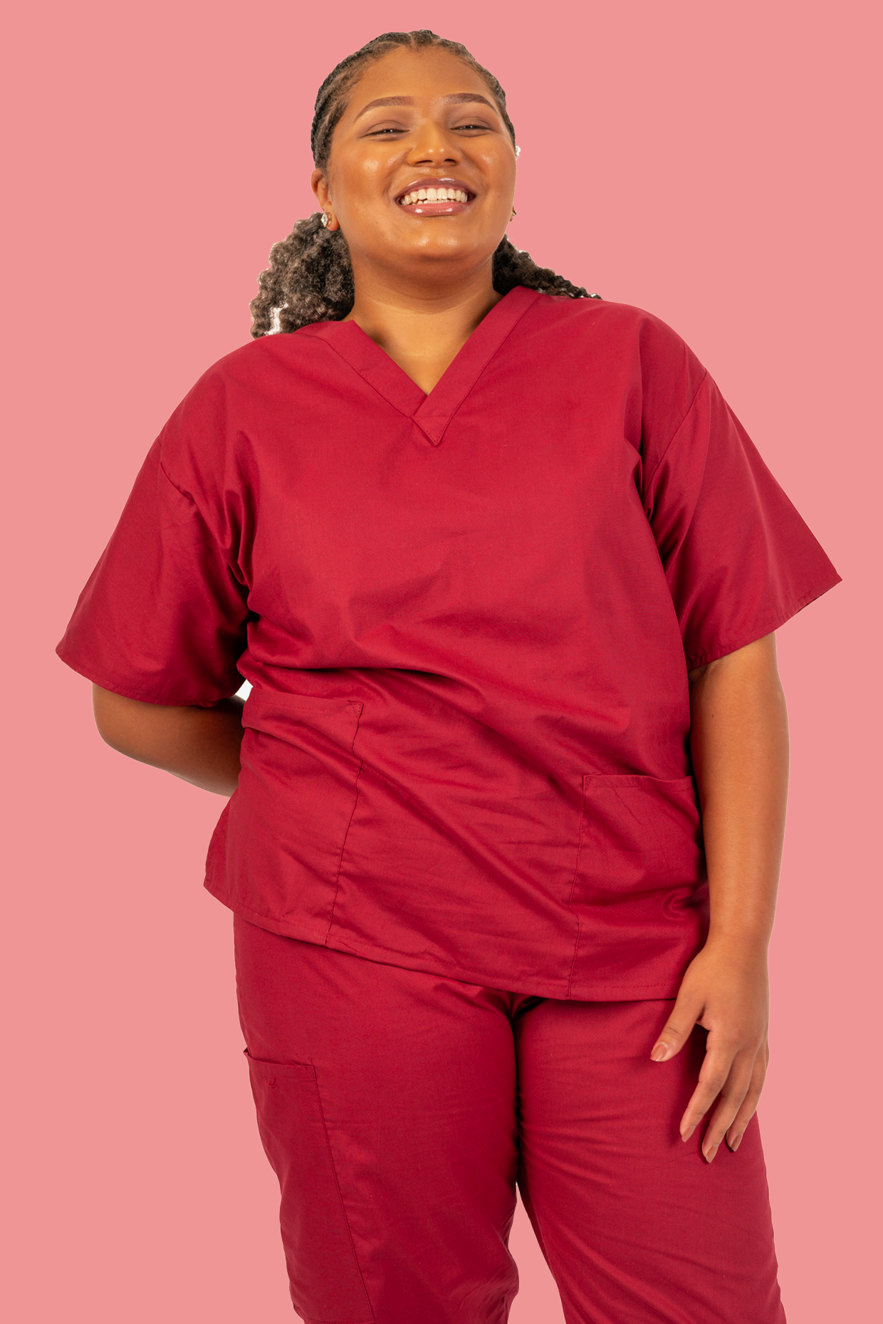 Burgundy Scrub Top