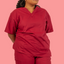 Burgundy Scrub Top