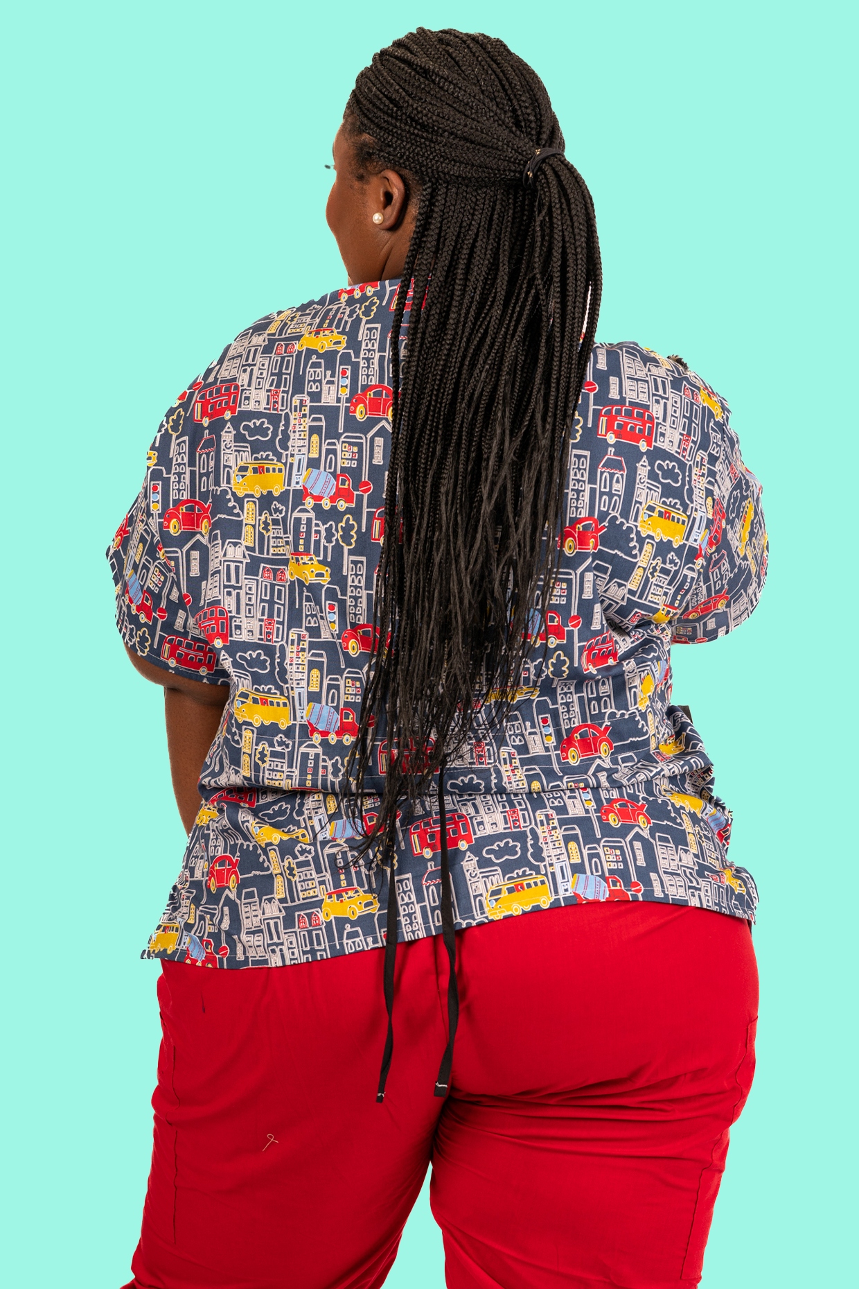 City Life Print Scrub Top