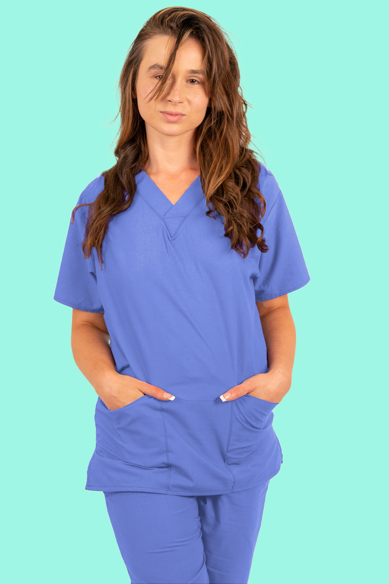 Ceil Blue Scrub Top