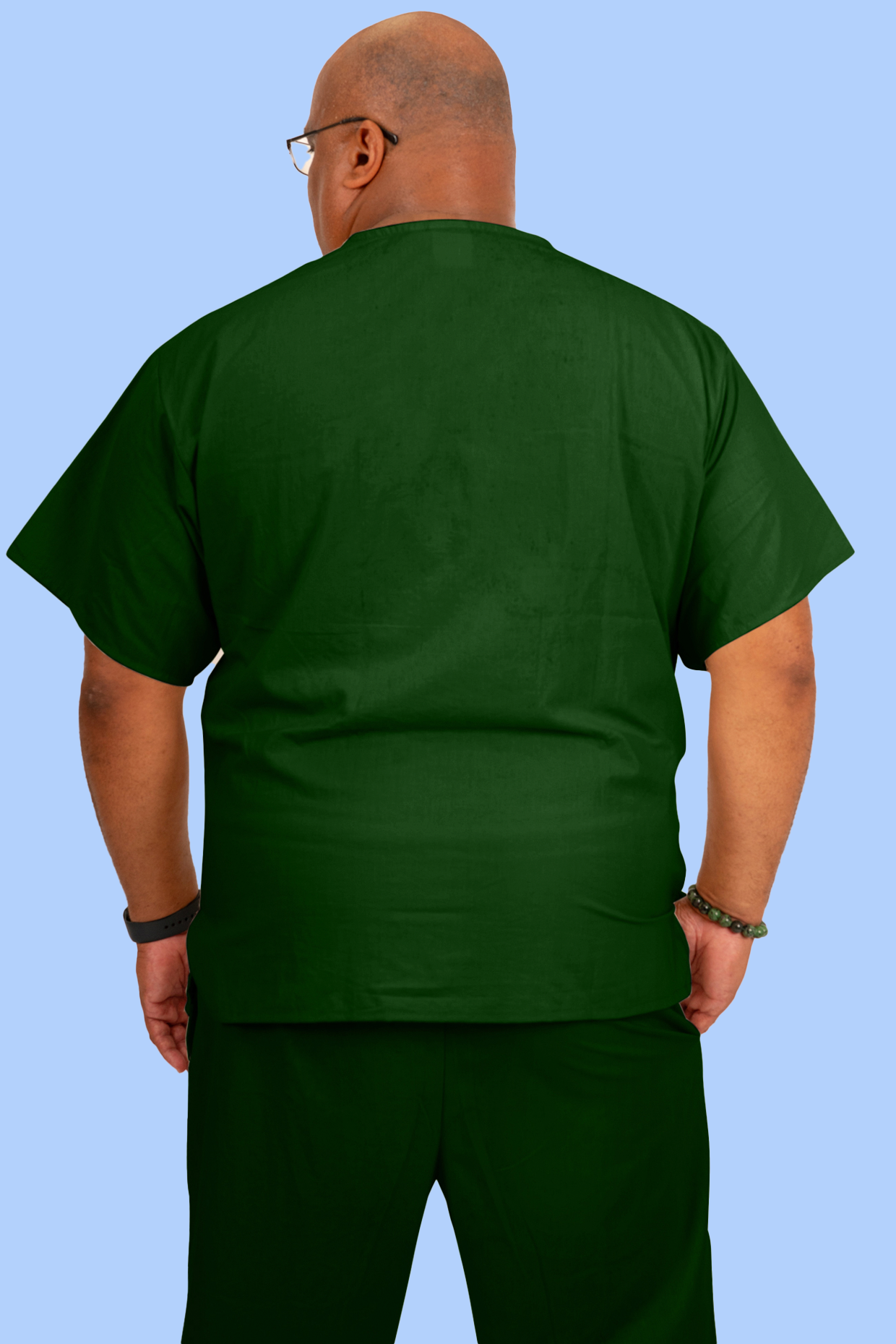 Men's Dark Hunter Green Scrub Top