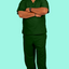 Men's Dark Hunter Green Scrub Set