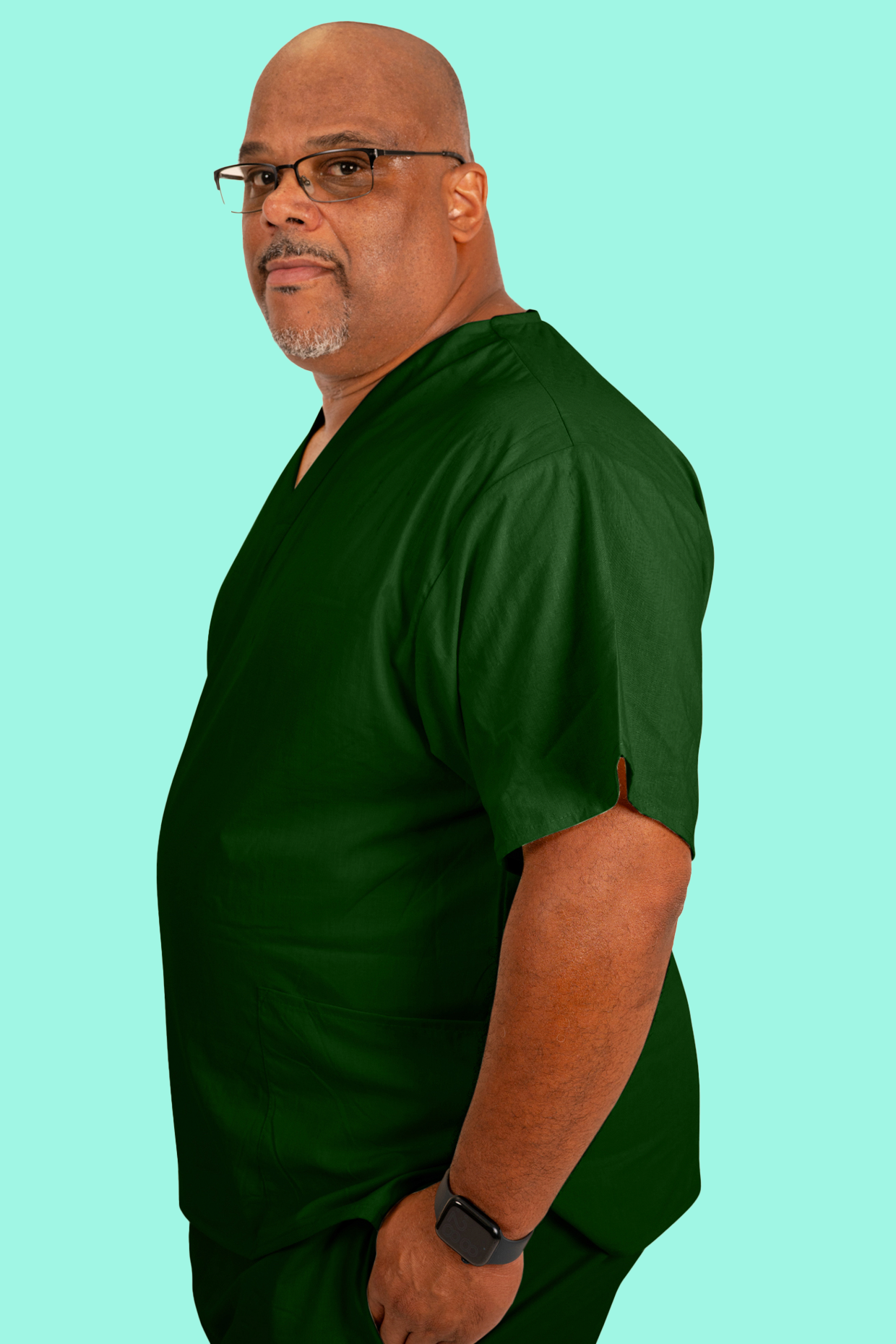 Men's Dark Hunter Green Scrub Top