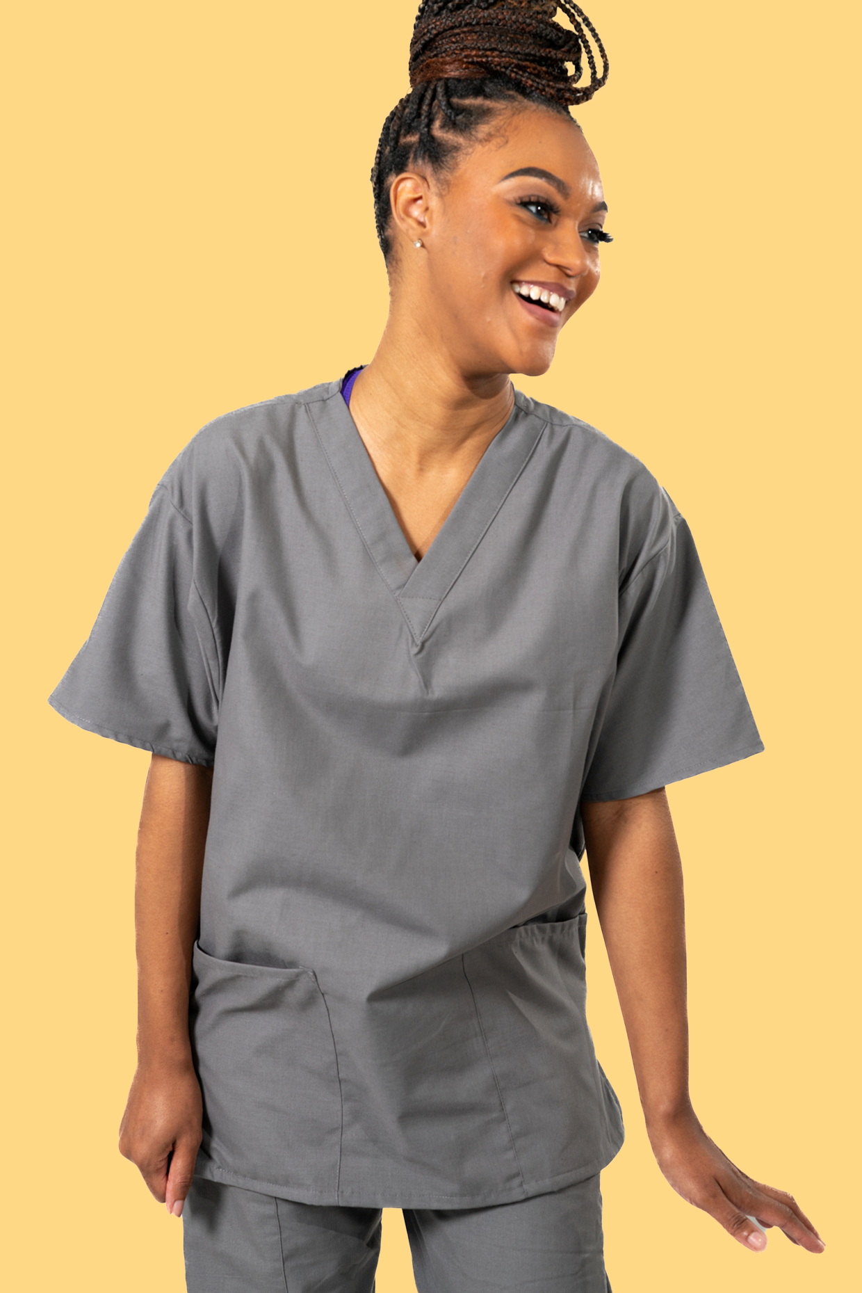 Grey Scrub Top