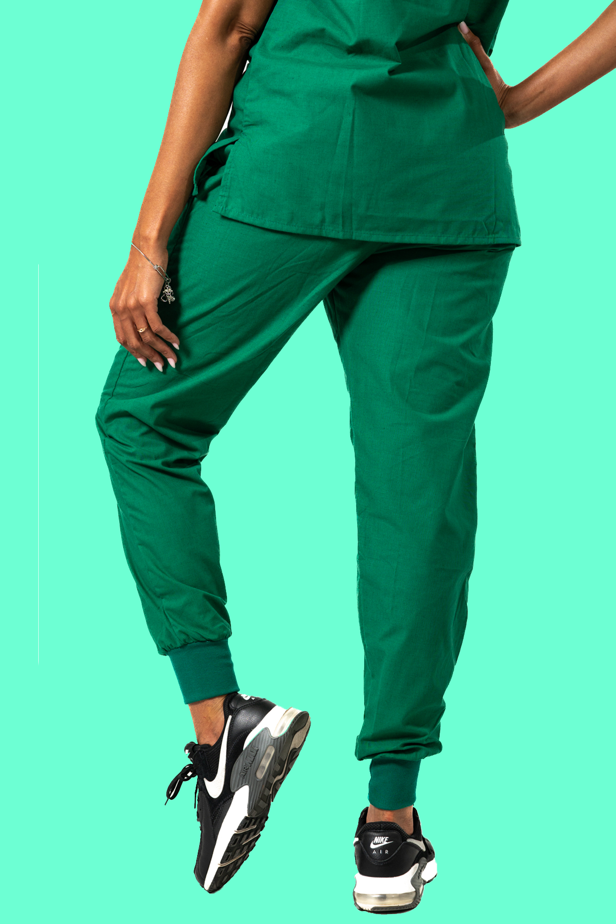 Light Hunter Green Scrub Set