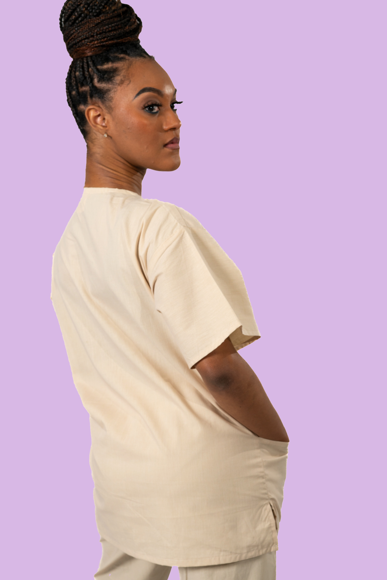 Khaki Scrub Top