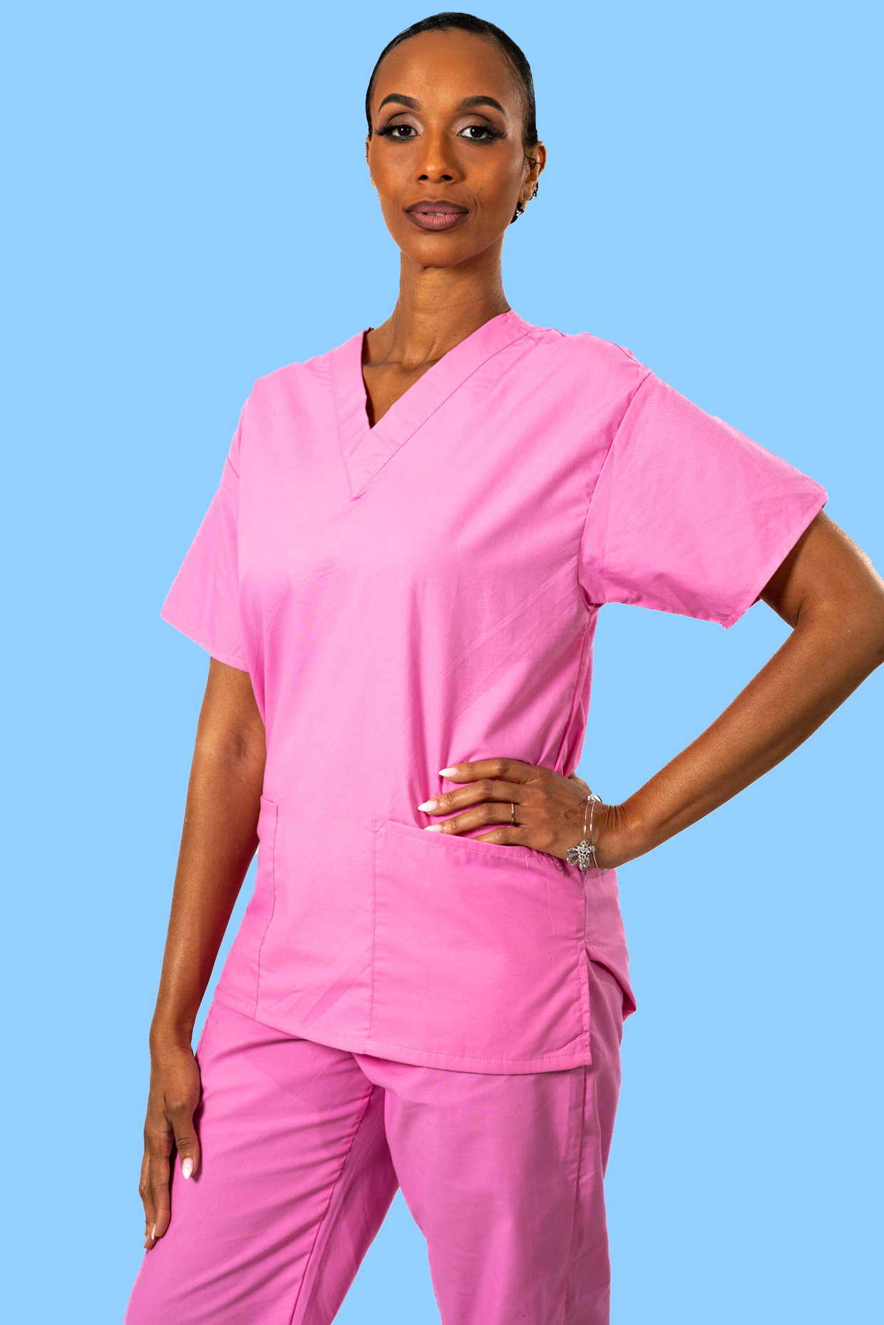 Light Pink Scrub Top