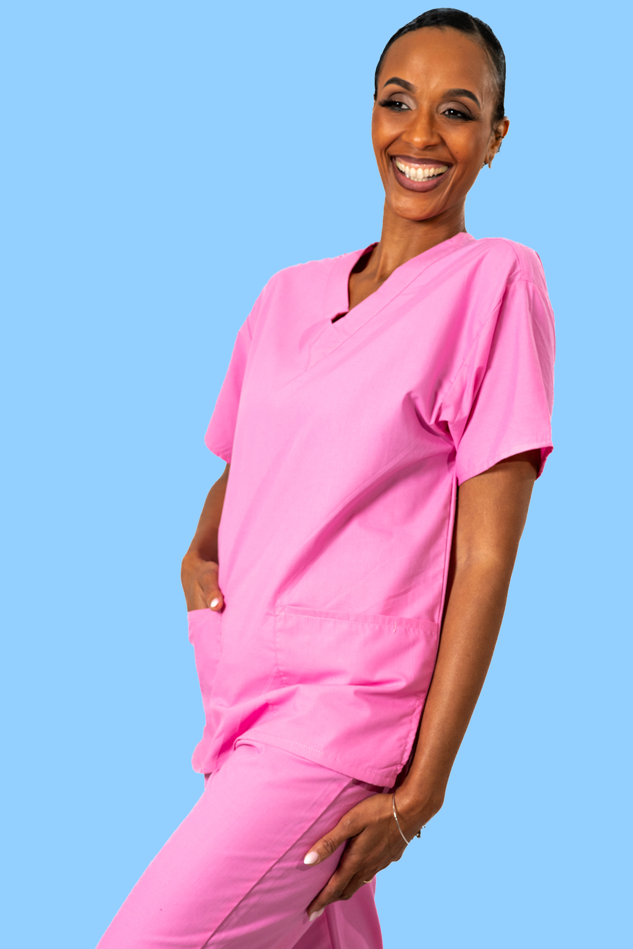 Light Pink Scrub Top