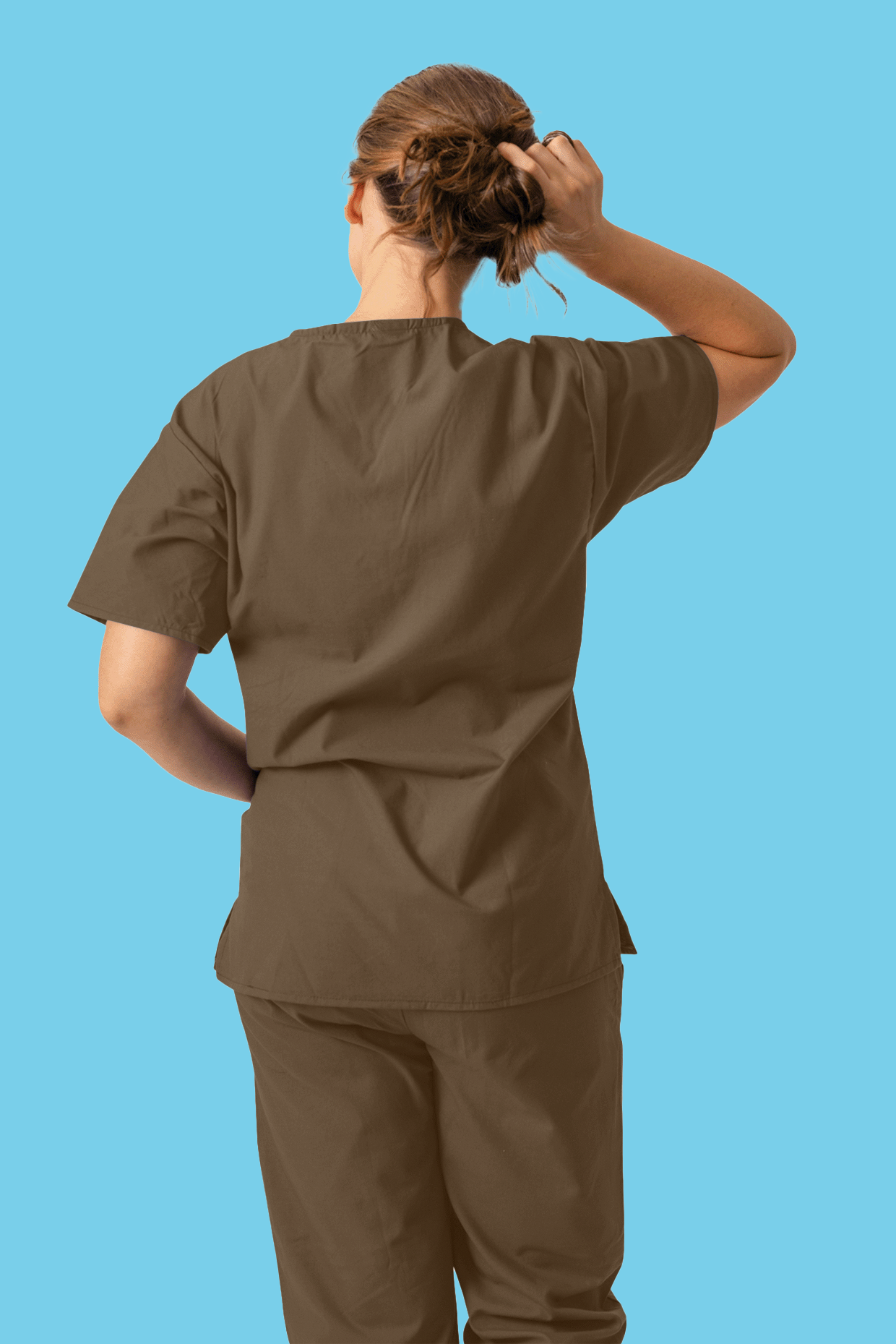 Light Brown Scrub Top