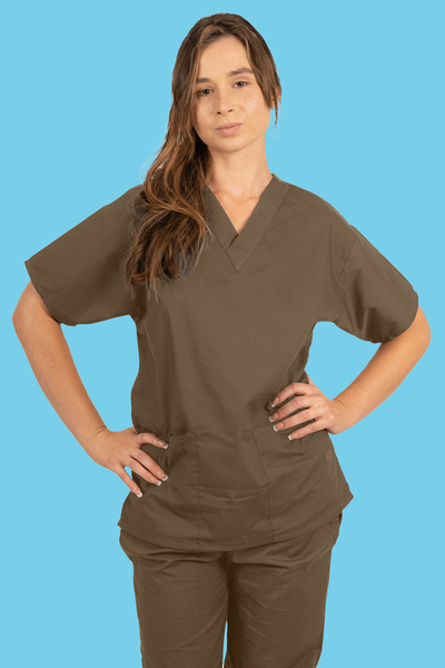 Light Brown Scrub Top