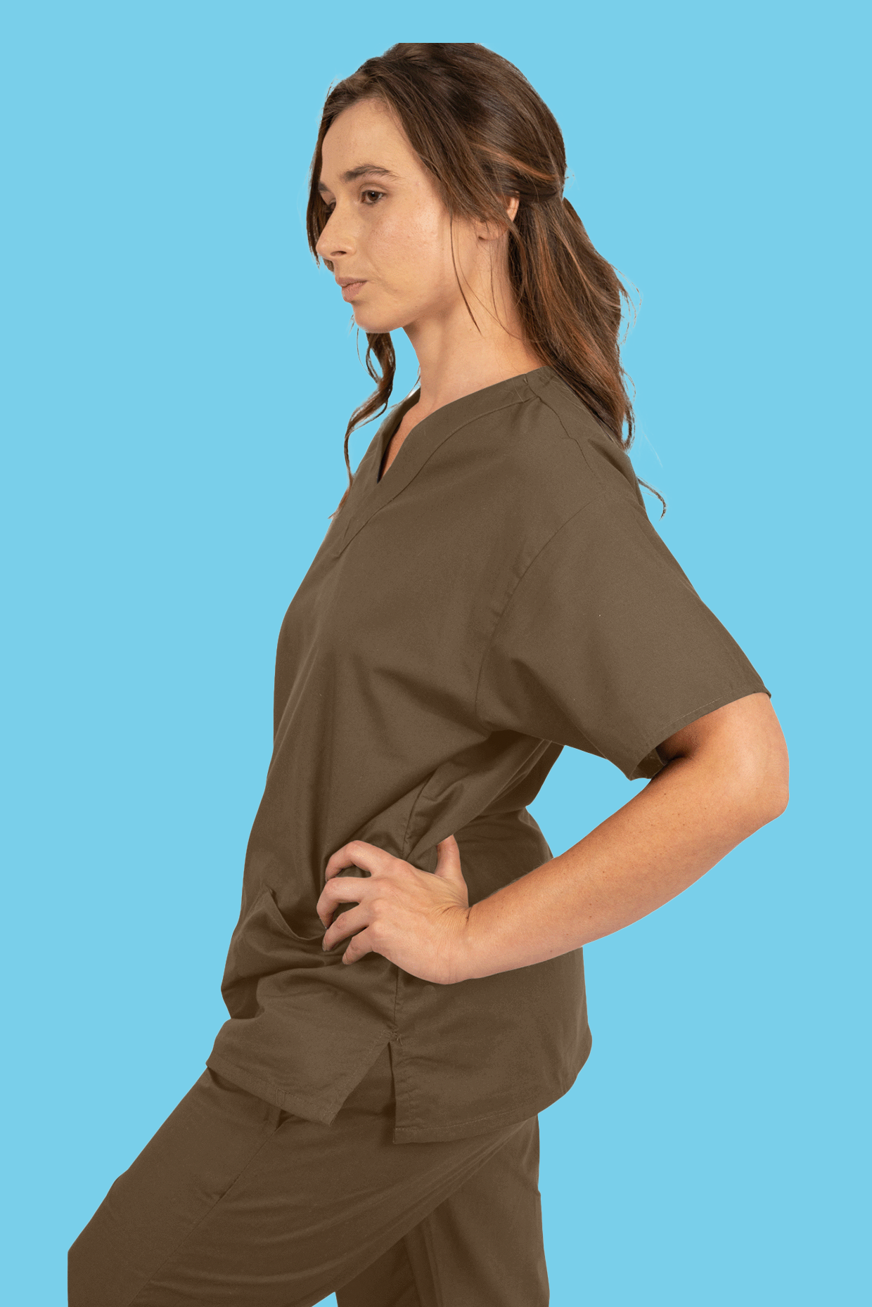 Light Brown Scrub Top