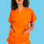 Orange Scrub Top