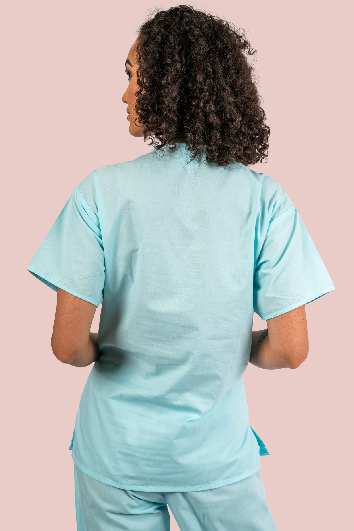 Powder Blue Scrub Top