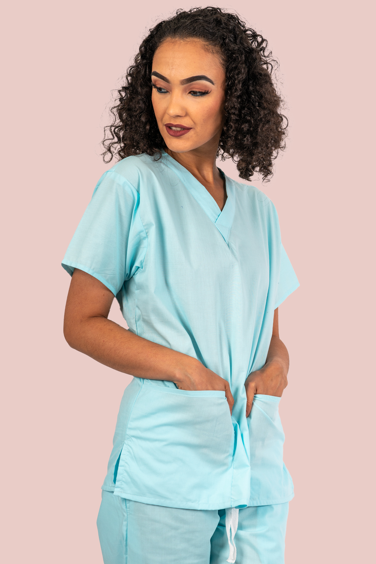 Powder Blue Scrub Top