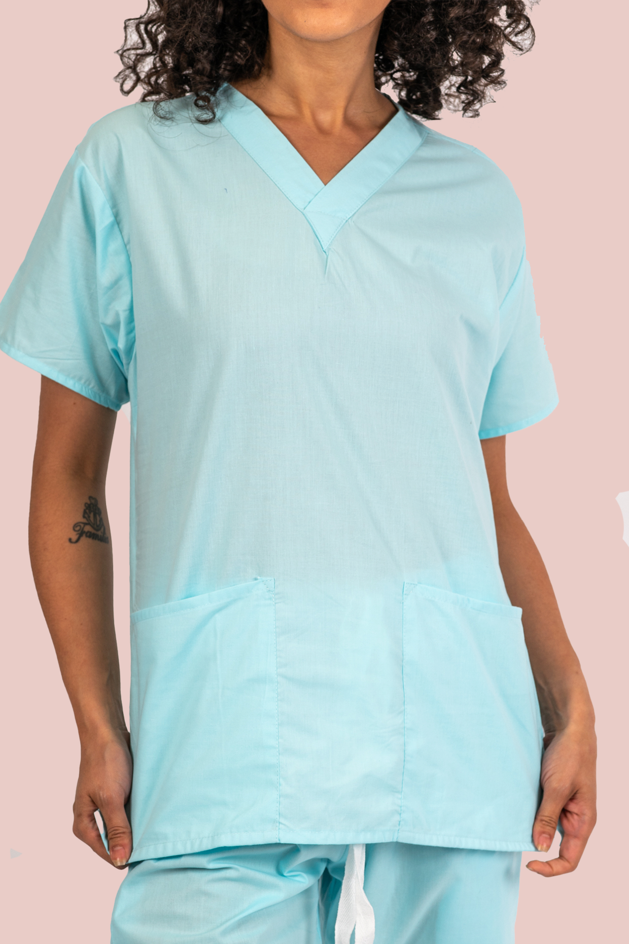 Powder Blue Scrub Top