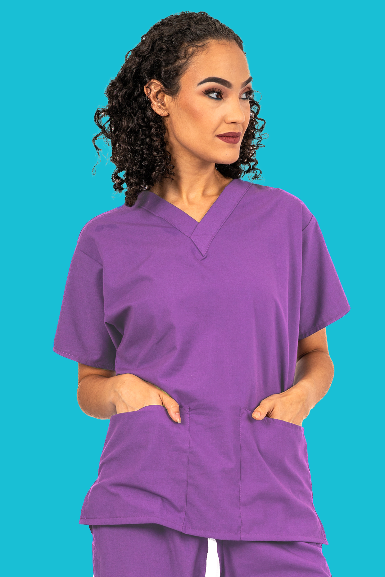 Violet Scrub Top