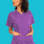 Violet Scrub Top