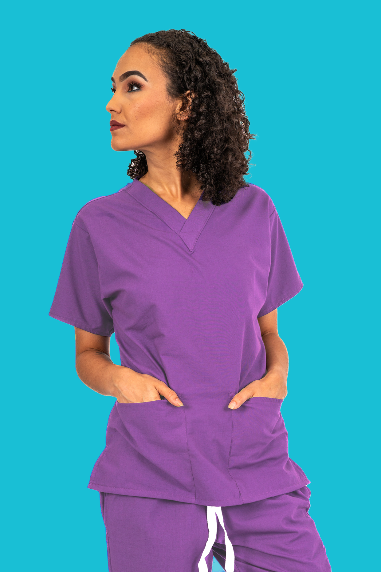 Violet Scrub Top