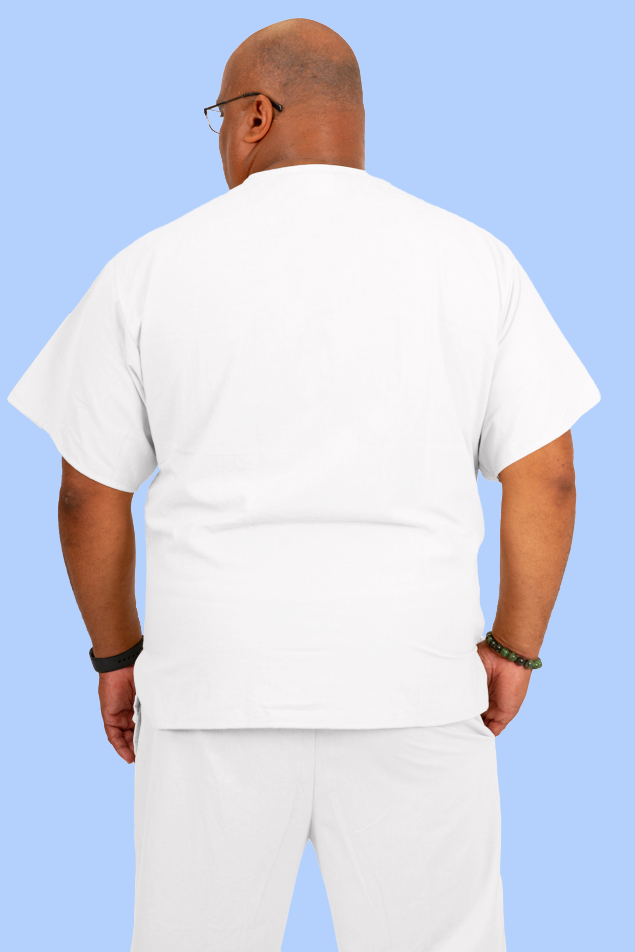 Men's White Scrub Top