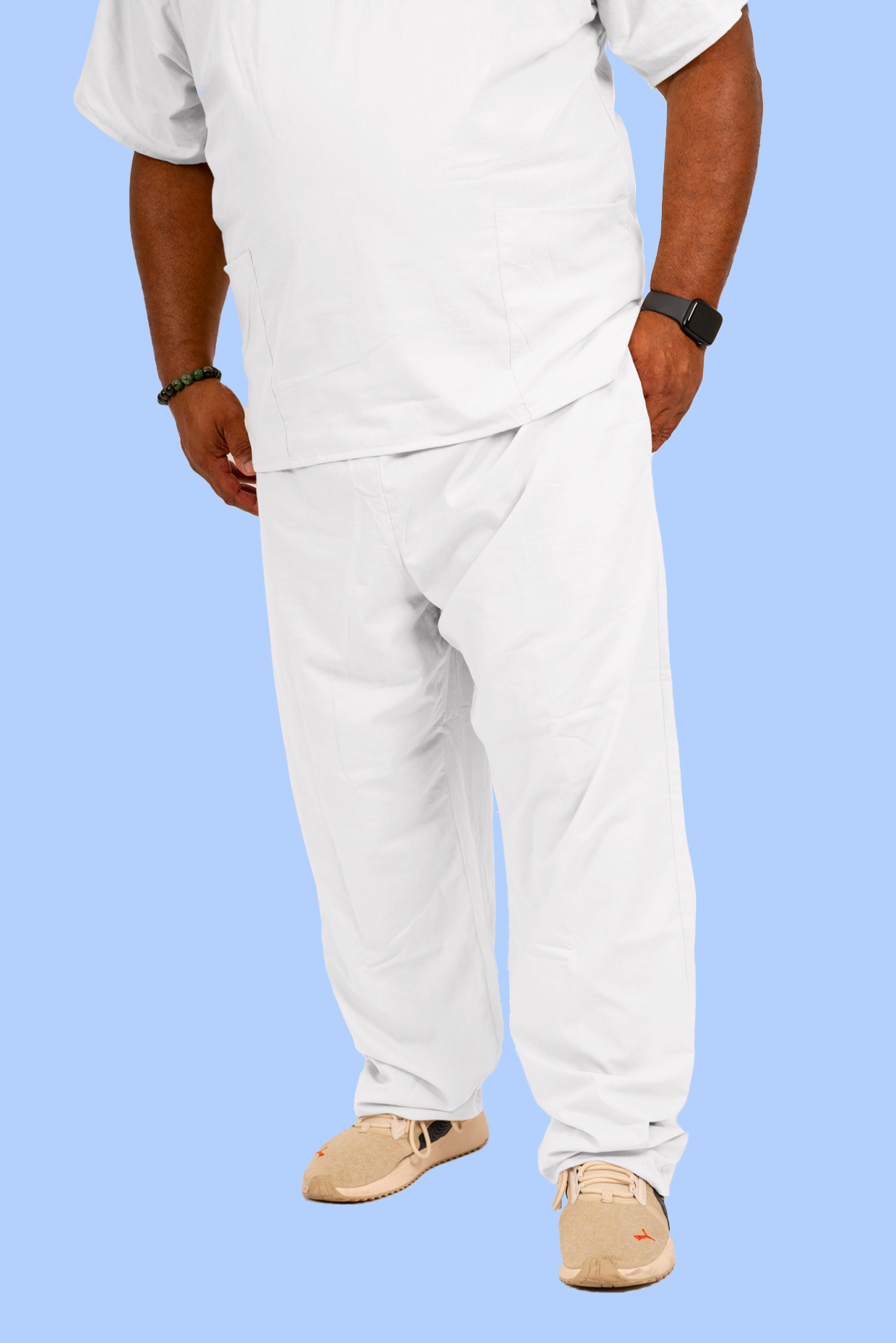 Men's White Scrub Pant