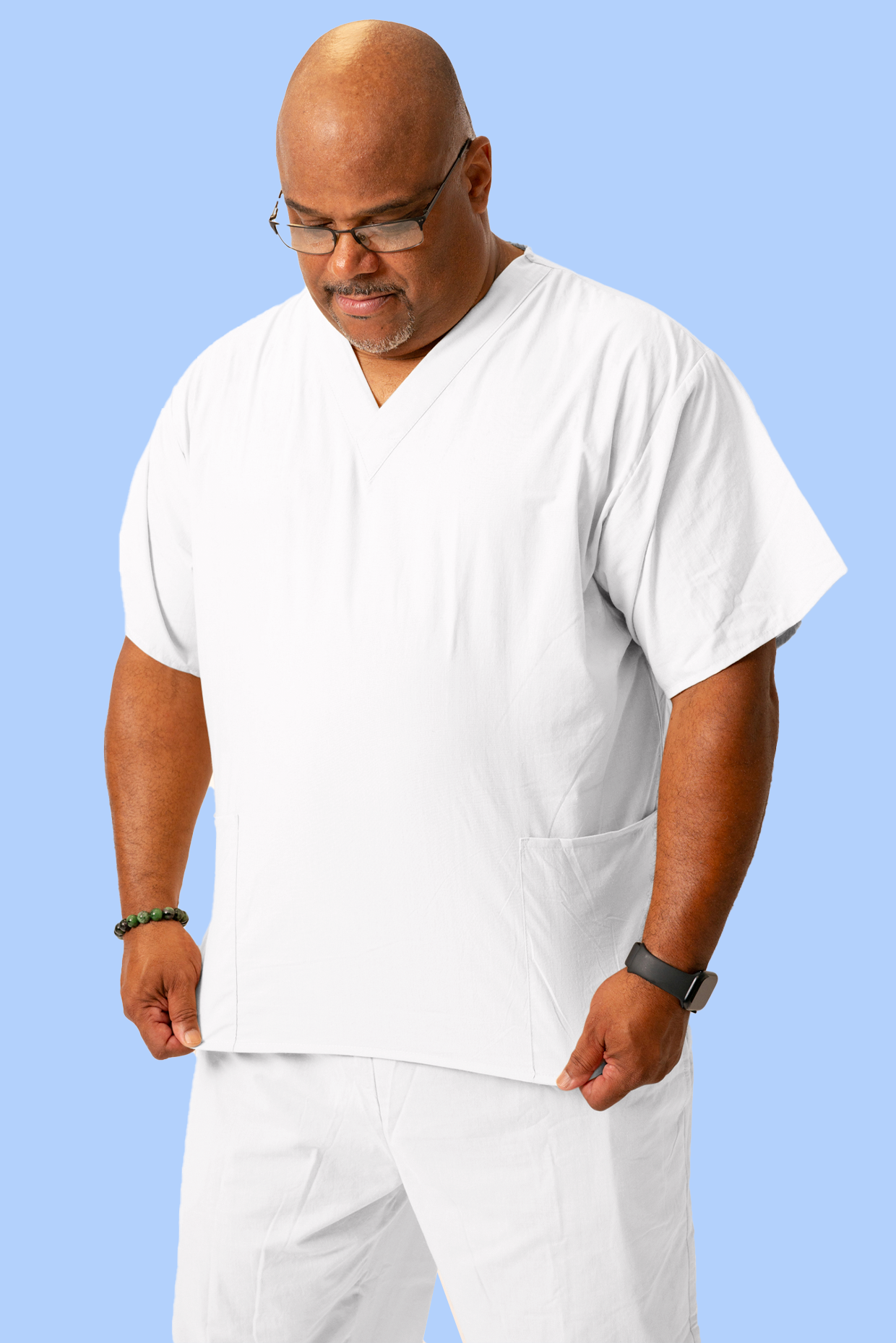 Men's White Scrub Top