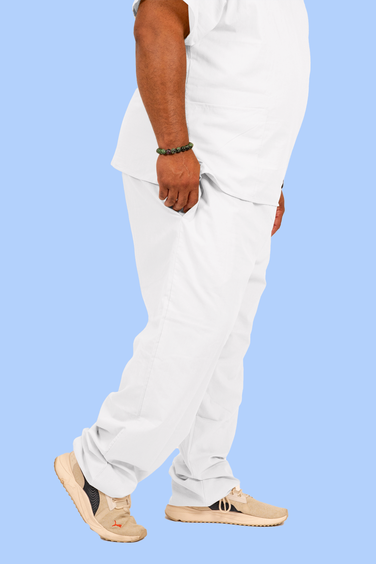 Men's White Scrub Pant